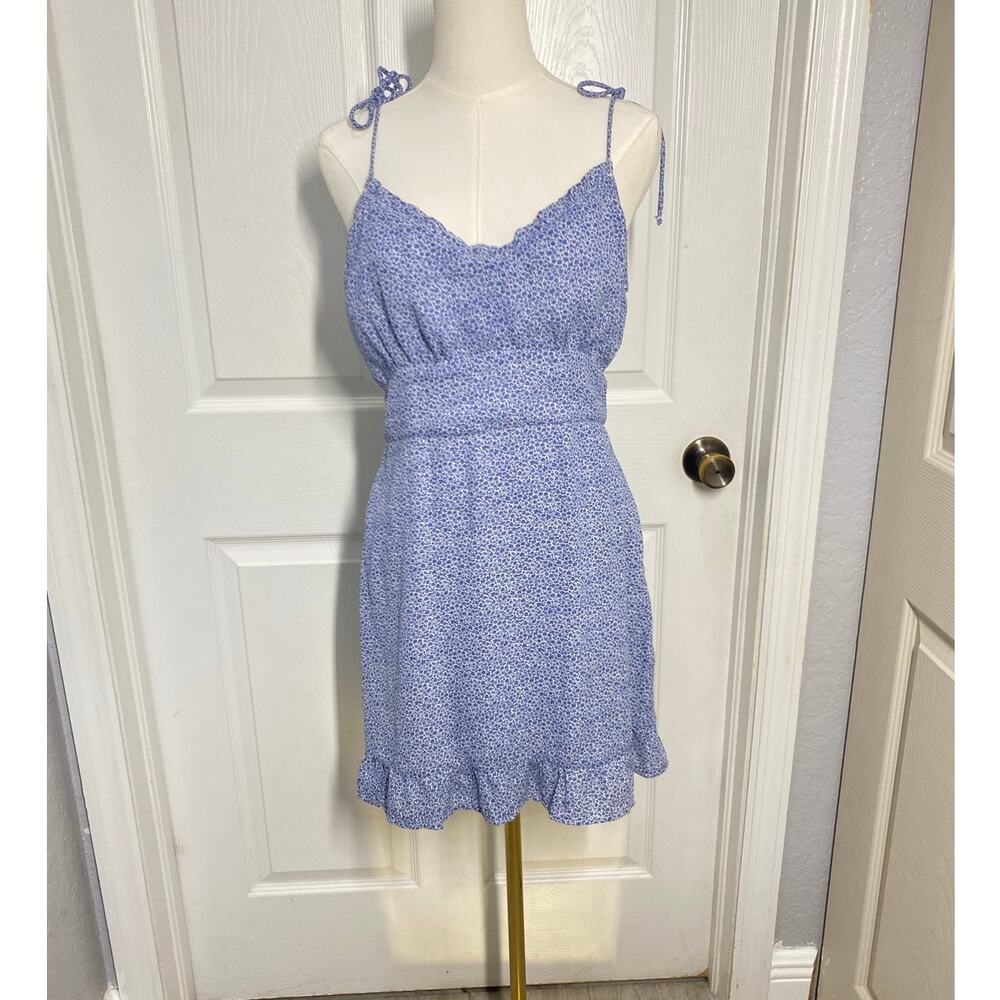 Abercrombie & Fitch Blue Dainty Floral Mini Dress Babydoll Fairy Cottagecore